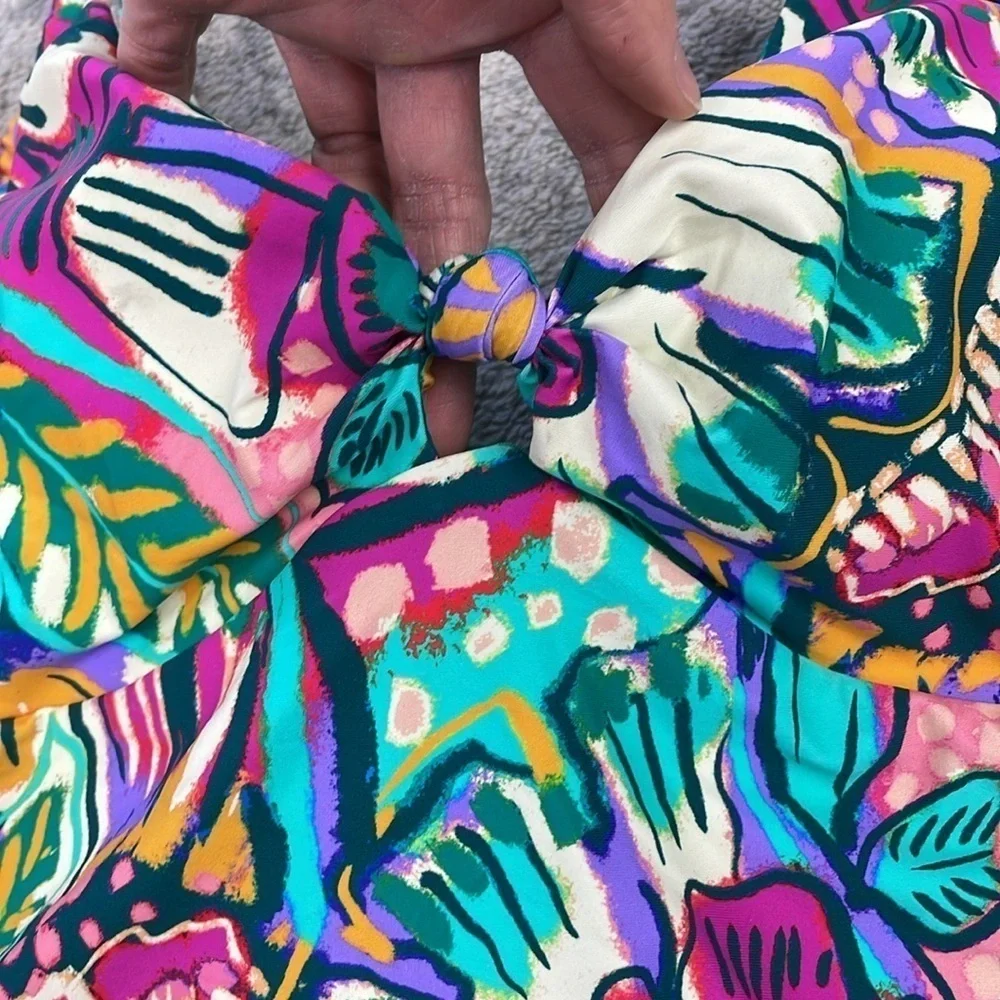 NWT Sunsets Lush Garden Maeve Tankini Colorful Floral Underwire Sz 36D 38C